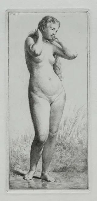 Young Woman Bathing, by Charles-Émile Jacque
