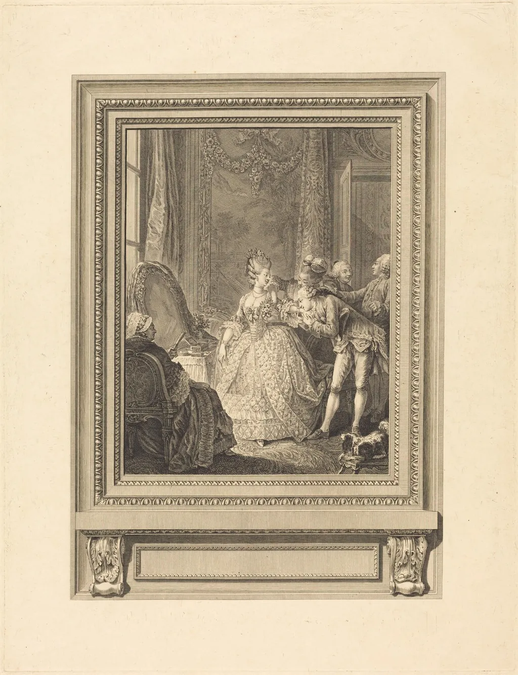 Le jour, by Charles Emmanuel Patas, ink, 1773