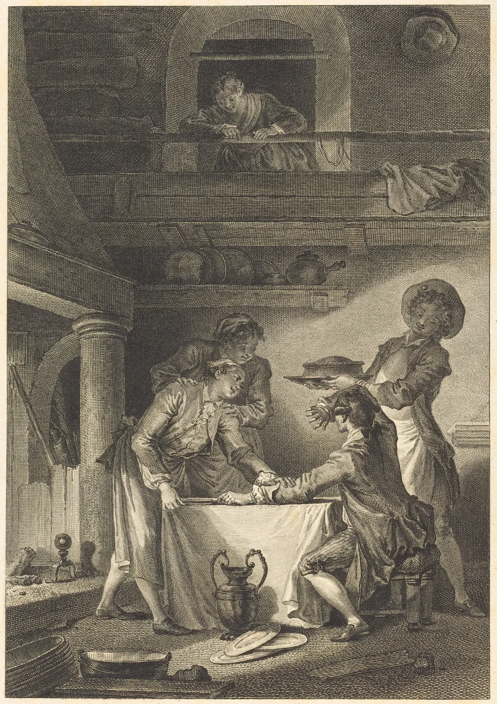 Le pate d'anguilles, by Charles Emmanuel Patas, ink, 1773
