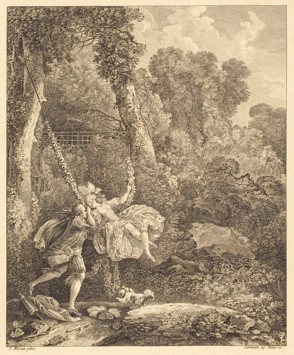 On y court plus d'un danger, by Charles Emmanuel Patas, ink, 1762