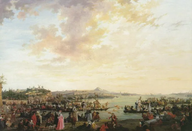 Vue de Marseille : Joute et fête sur l'eau