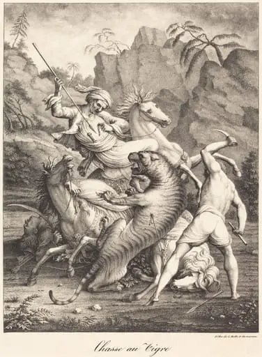 Tiger Hunt, by Charles Etienne Pierre Motte