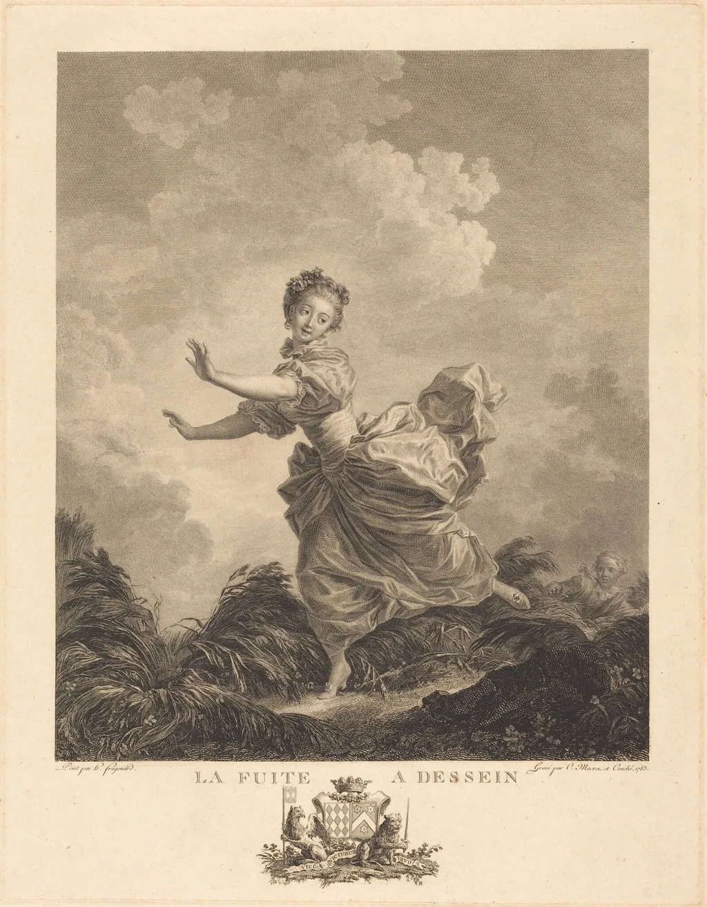 La Fuite à dessein (The Pre-Arranged Flight), by Charles François Adrien Macret, ink, 1783
