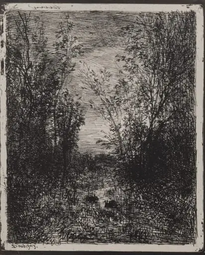 A Stream in a Glade, by Charles François Daubigny