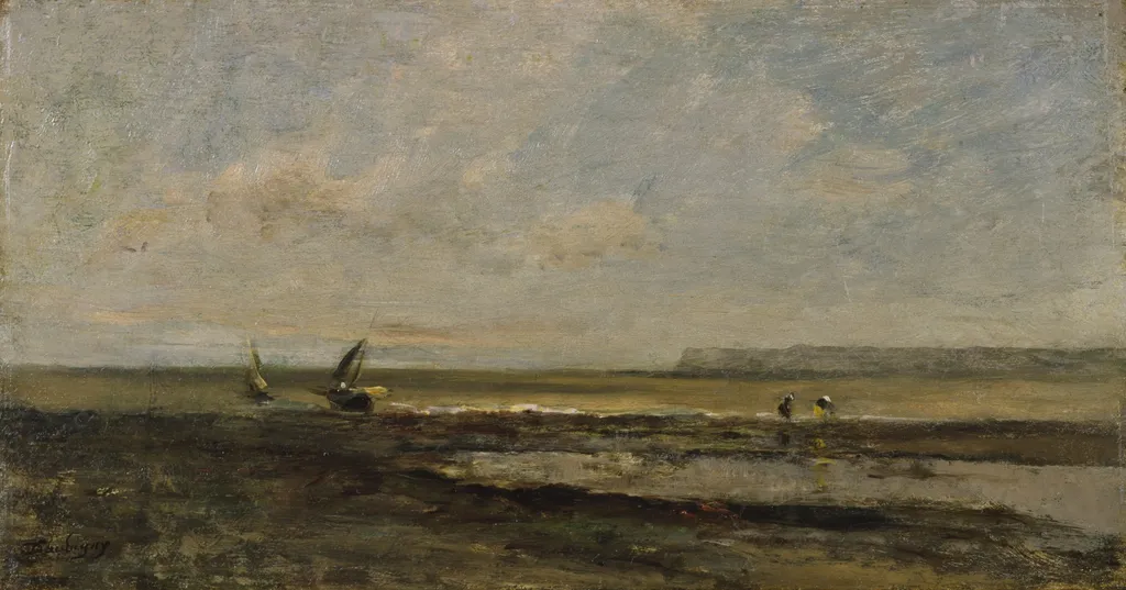 Beach Scene, by Charles François Daubigny, oil, 1854