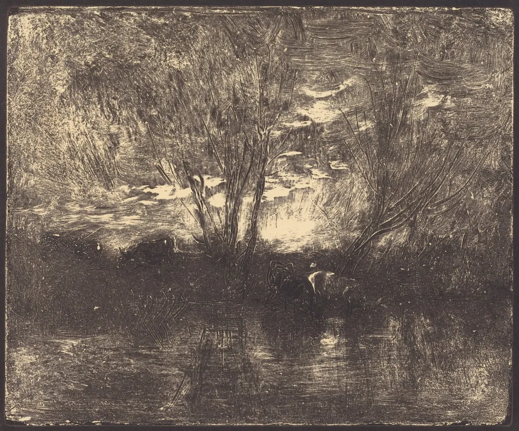 Cows at a Watering Place (Vaches a l'abreuvoir), by Charles François Daubigny, 1862