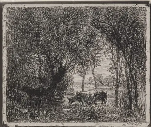 Cows in the Woods, by Charles François Daubigny