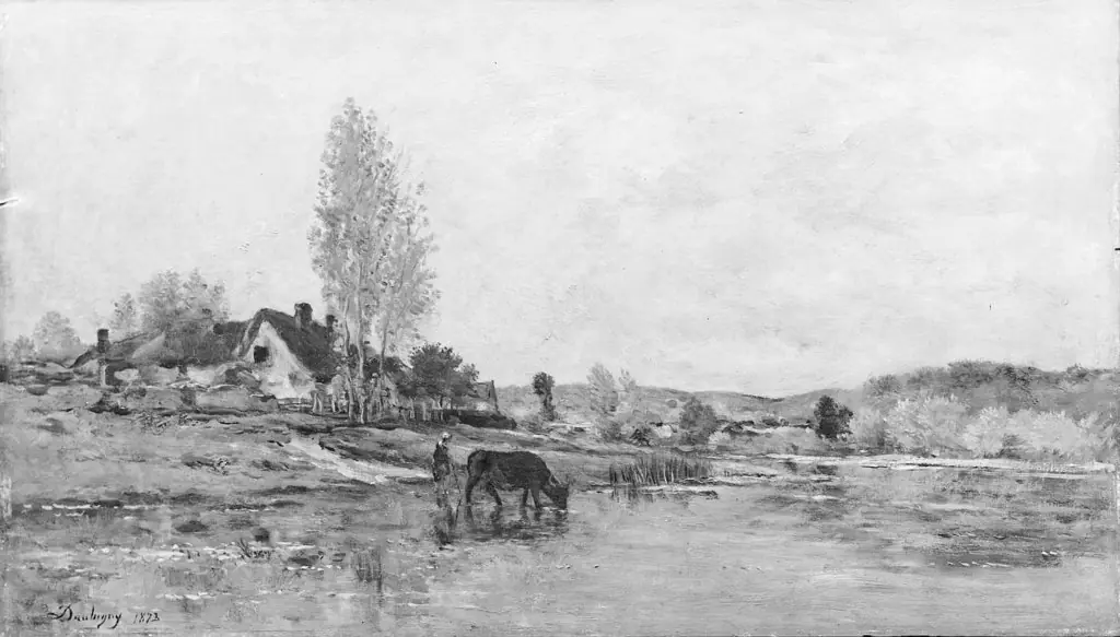 Farm on the Bank of a River, by Charles François Daubigny