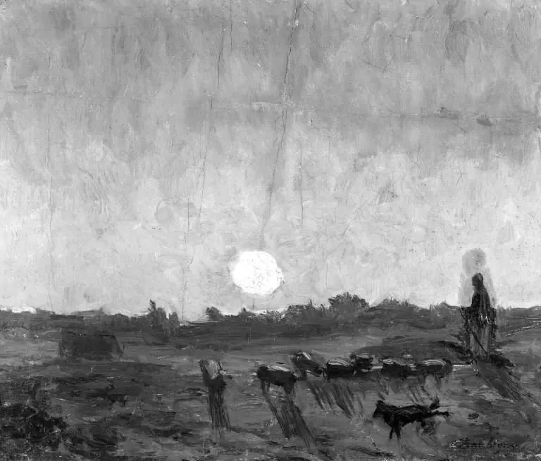 Landscape Sketch, Moonlight, by Charles François Daubigny