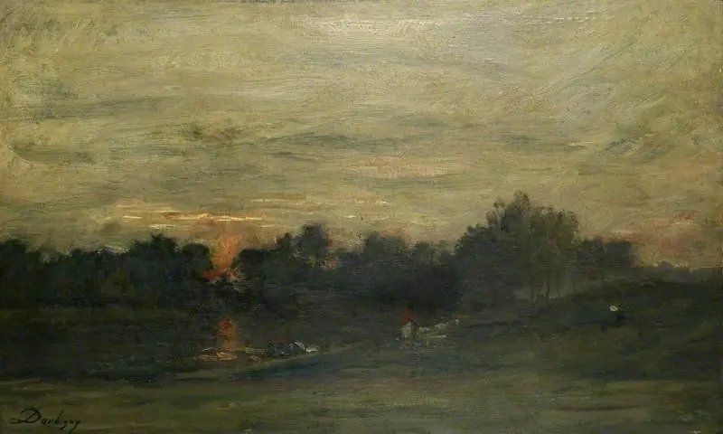 Landscape: Sunset, by Charles François Daubigny