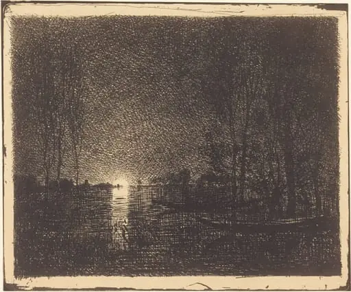 Moonlit Landscape, by Charles François Daubigny