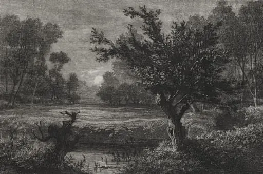 Moonrise in the Andilly Valley, by Charles François Daubigny