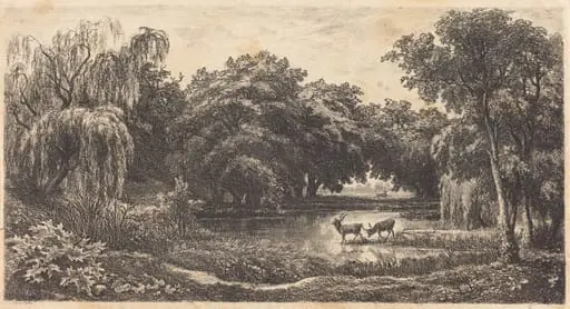 Pool with Deer (La Mare aux cerfs), by Charles François Daubigny