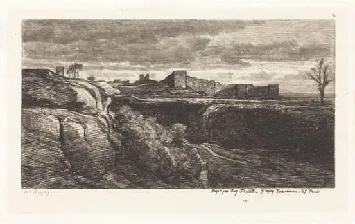 Ruins of the Chateau of Cremieux (Les Ruines du chateau de Cremieux), by Charles François Daubigny