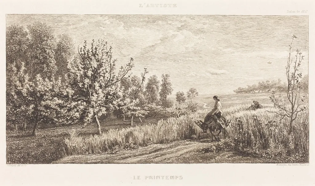 Springtime (Le Printemps), by Charles François Daubigny, ink, 1857