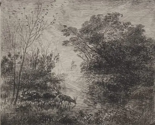 Stags, by Charles François Daubigny