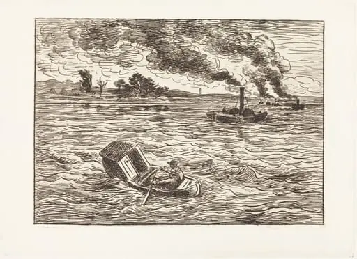 Steam Boats (Les Bateaux a vapeur), by Charles François Daubigny