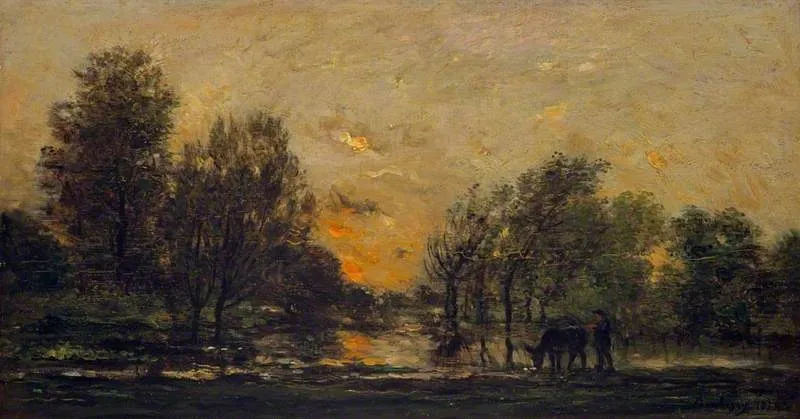 Sunset, by Charles François Daubigny, oil, 1874