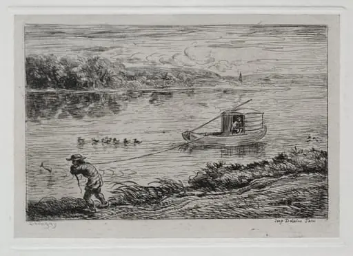 The Boat Trip: Cabin Boy Hauling the Tow-Rope or Hauling by Rope, by Charles François Daubigny