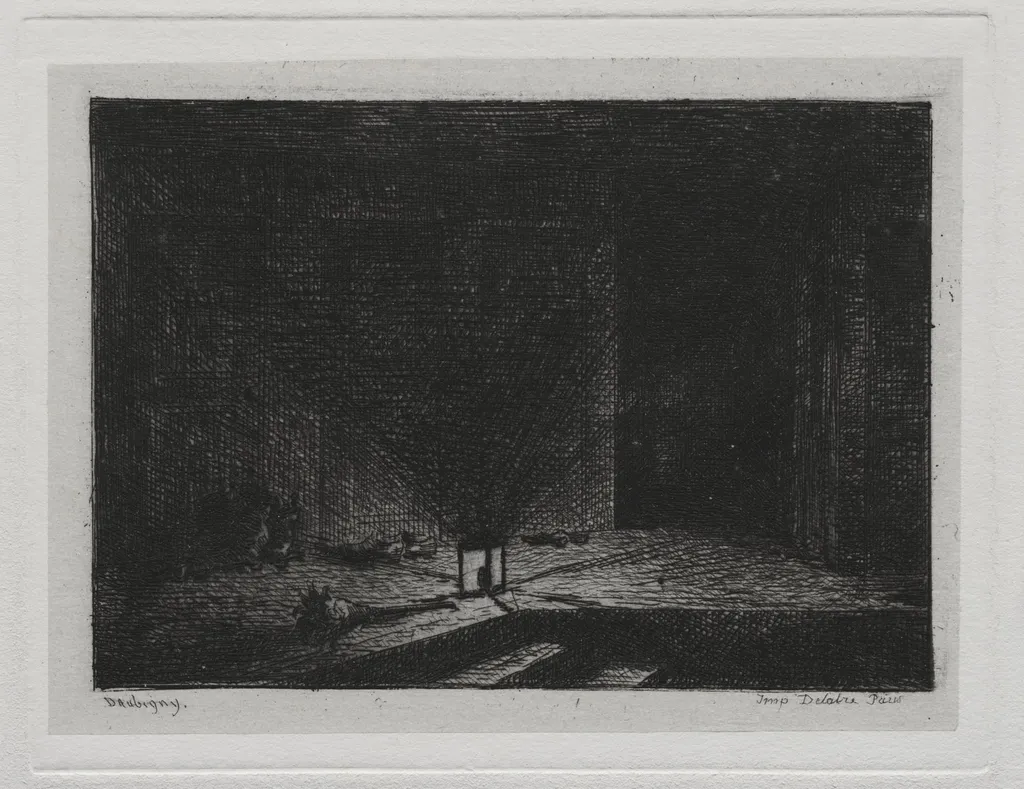 The Boat Trip: Interior of an Inn (The Corridor of an Inn), by Charles François Daubigny, 1861