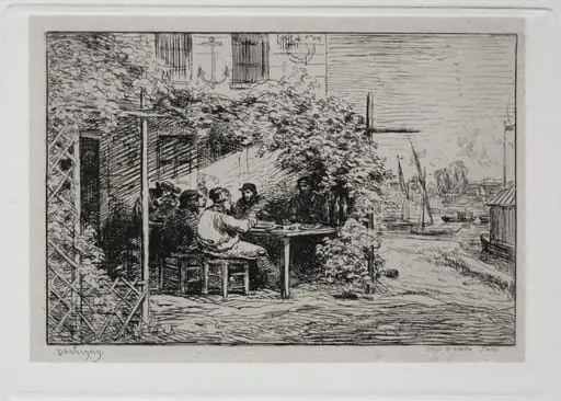 The Boat Trip:  The Lunch before Going Aboard at Asnières, by Charles François Daubigny
