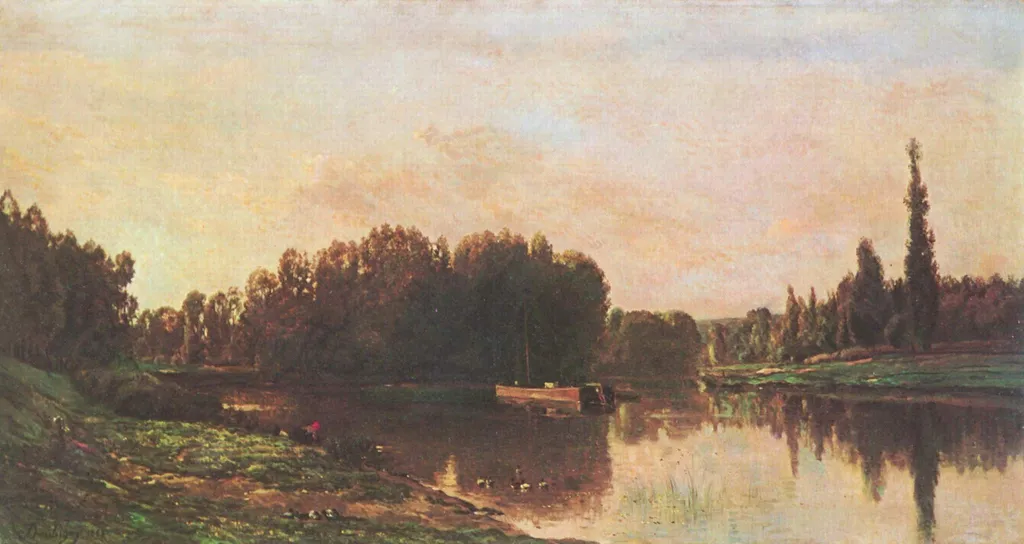 The Confluence of the Rivers Seine and Oise, by Charles François Daubigny, oil, 1868