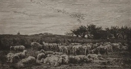 The Large Sheepfold, by Charles François Daubigny