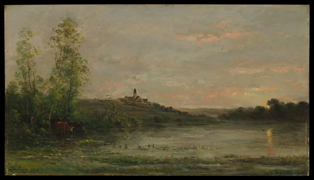 The Seine: Morning, by Charles François Daubigny, oil, 1874