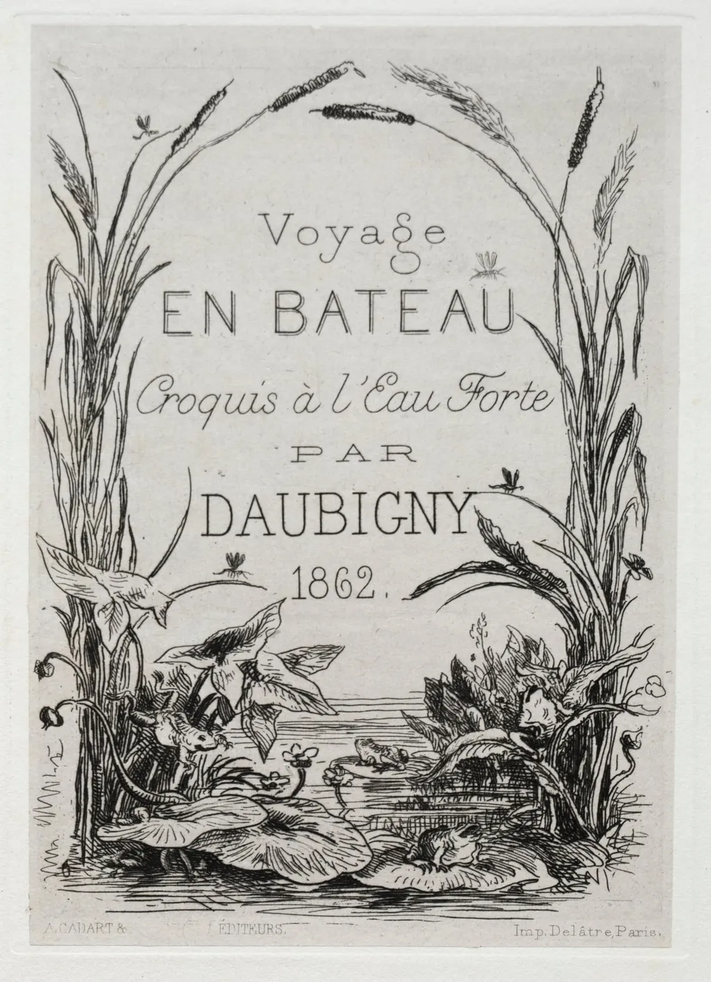 Title Frontispiece for the Album: The Boat Trip, by Charles François Daubigny, 1861