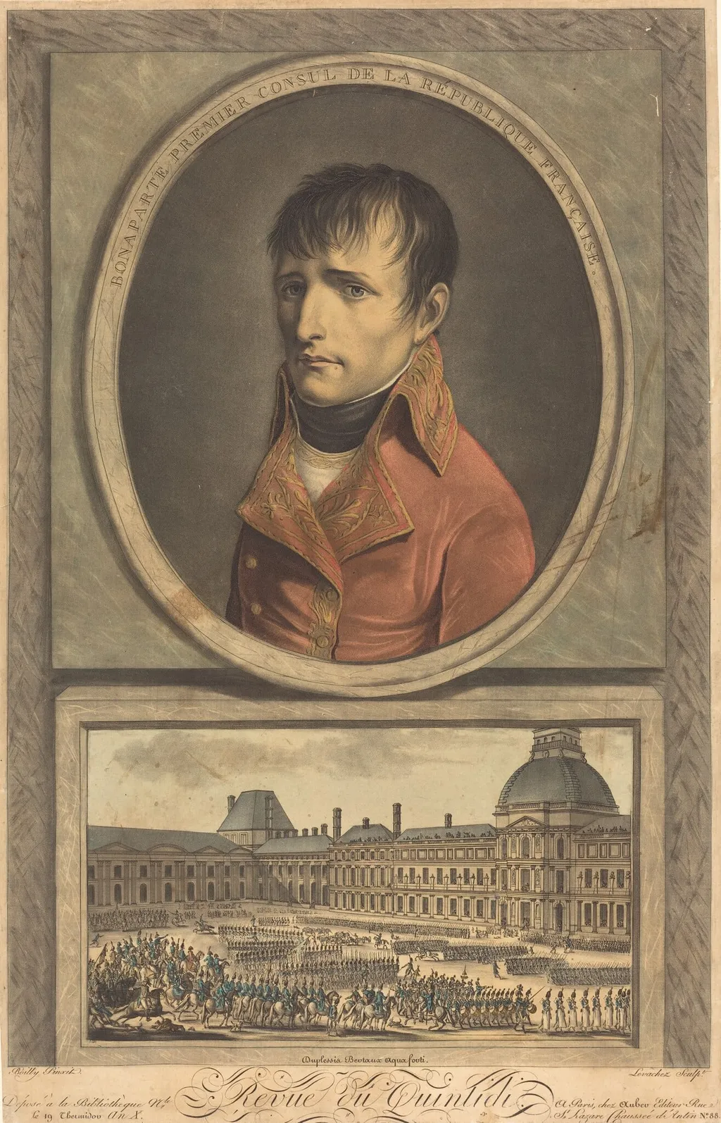 Bonaparte Premier Consul de la Republique Française, by Charles Francois Gabriel Levachez, ink, 1802
