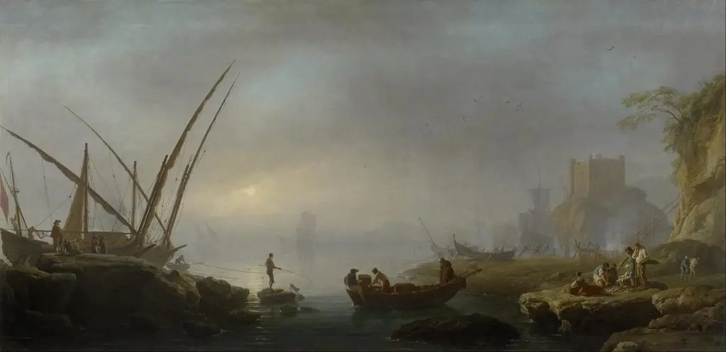 An Italian Port Scene, by Charles François Grenier de Lacroix