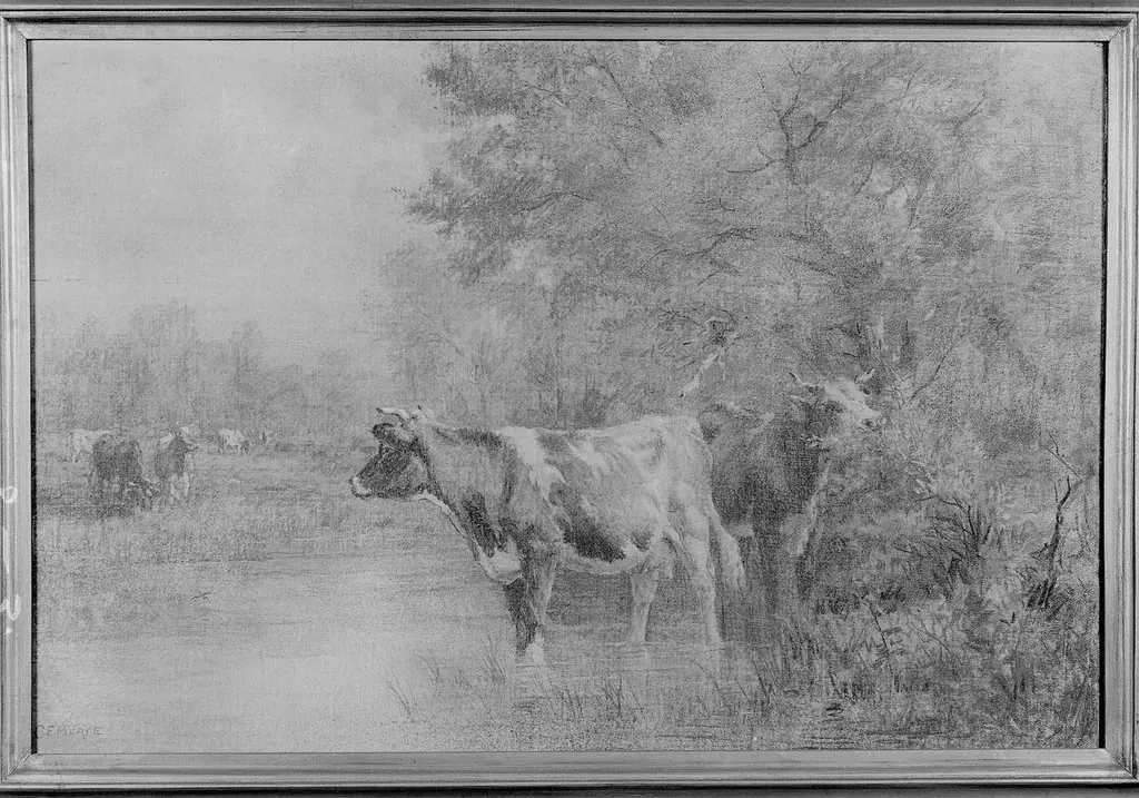 Landscape with Cattle, by Charles Franklin Pierce