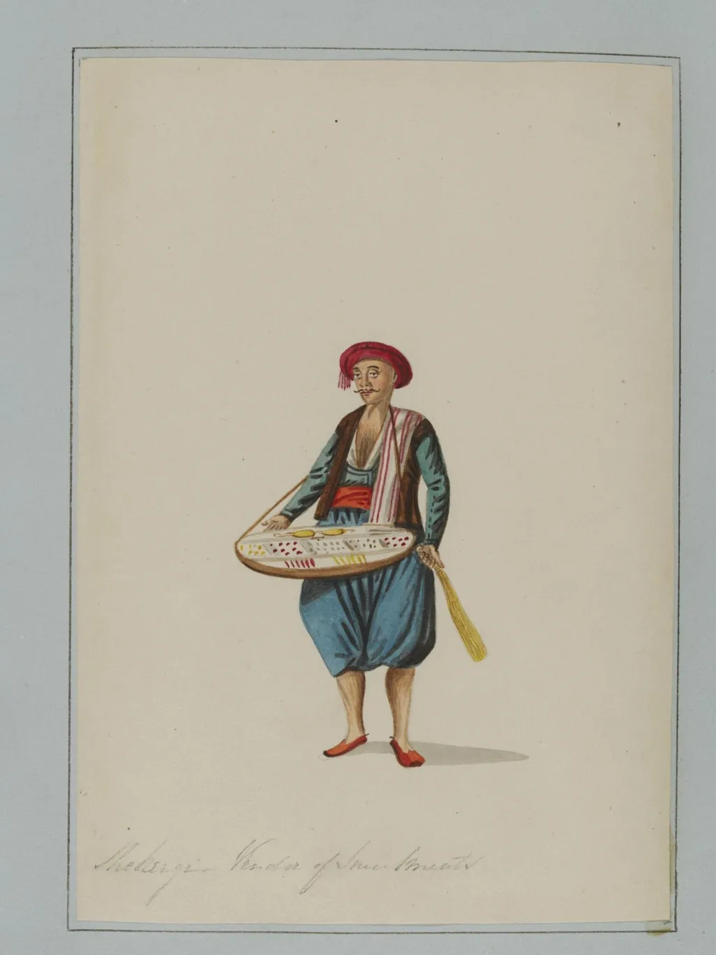 Servant bearing a present of Sweetmeats on Festival occasions -, by Charles Frederick Brockdorff, watercolor, 1832