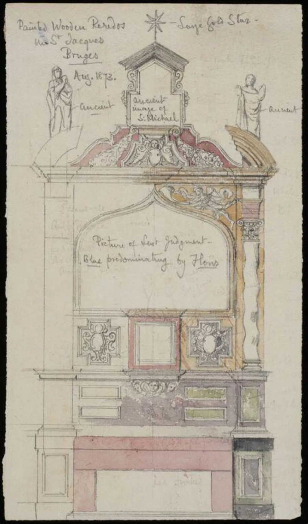Reredos, fonts, a pulpit and monuments, by Charles Frederick Godbold Turner, 1895
