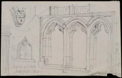 Sedilia, piscinas, screens and stallwork, by Charles Frederick Godbold Turner
