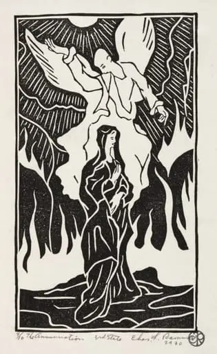 The Annunciation, Christmas Card for 1929, by Charles Frederick Ramus