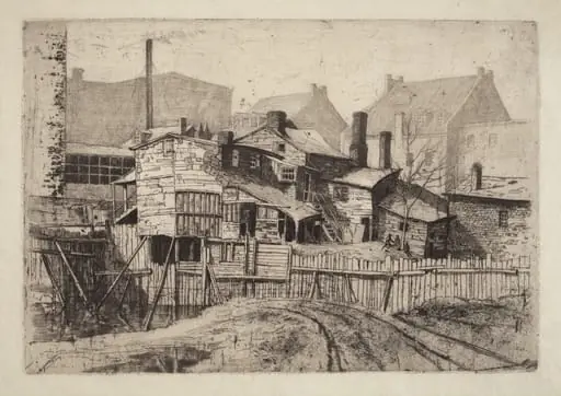 Untitled (Wooden House in City), by Charles Frederick William Mielatz