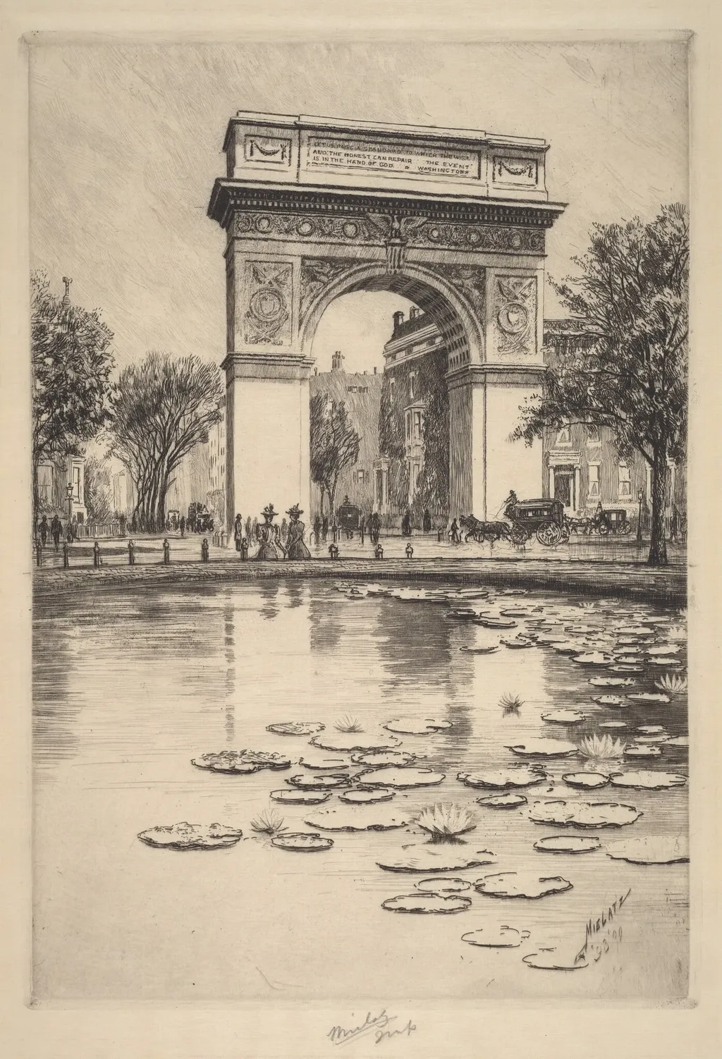 Washington Arch, by Charles Frederick William Mielatz, ink, 1909