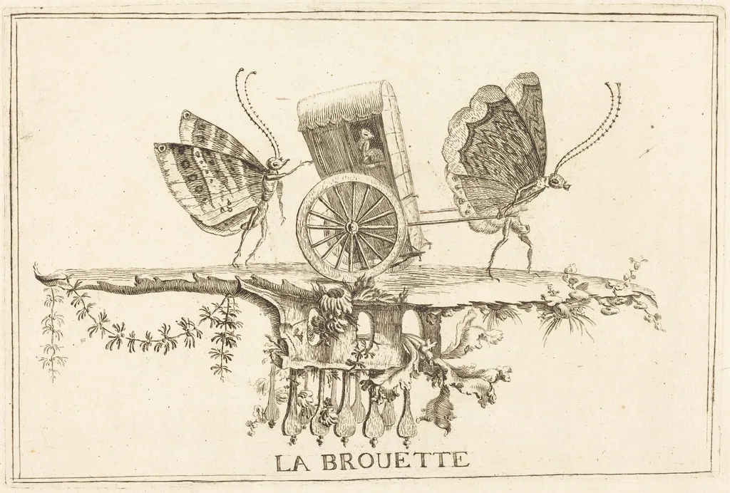 La Brouette (The Paltry Coach), by Charles Germain de Saint-Aubin, ink, 1748