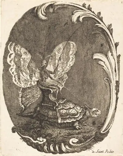 Le Papillon et la Tortue (The Butterfly and the Turtle), by Charles Germain de Saint-Aubin