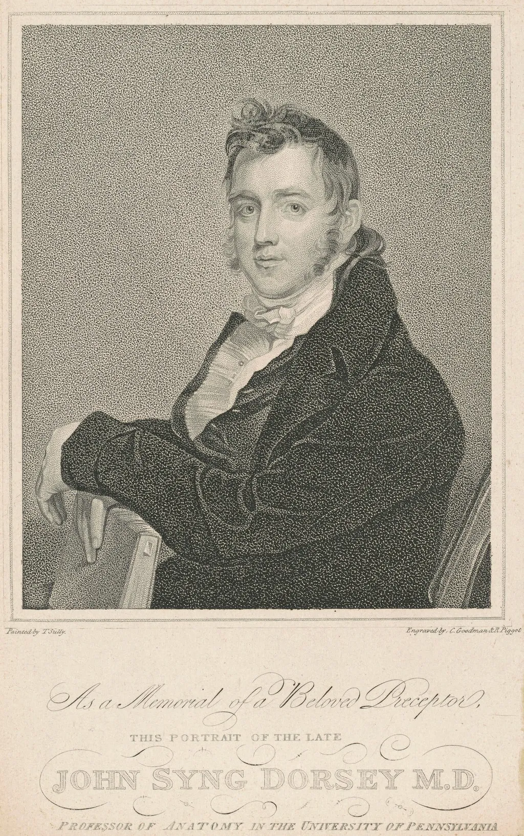 John Syng Dorsey, M.D., by Charles Goodman, ink, 1819