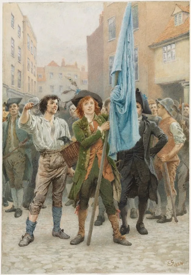 Barnaby Rudge Helping Lead the Gordon Riots, by Charles Green, 1884