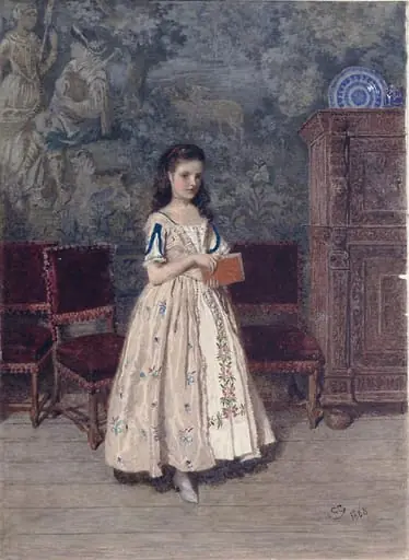 Girl with Book, by Charles Green