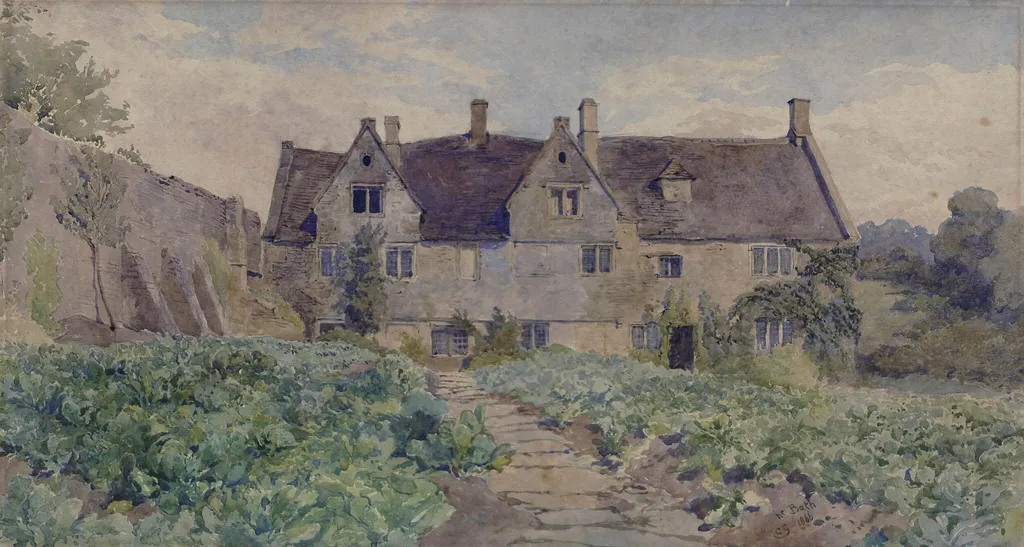 Old houses near Bath, by Charles Green, watercolor, 1866