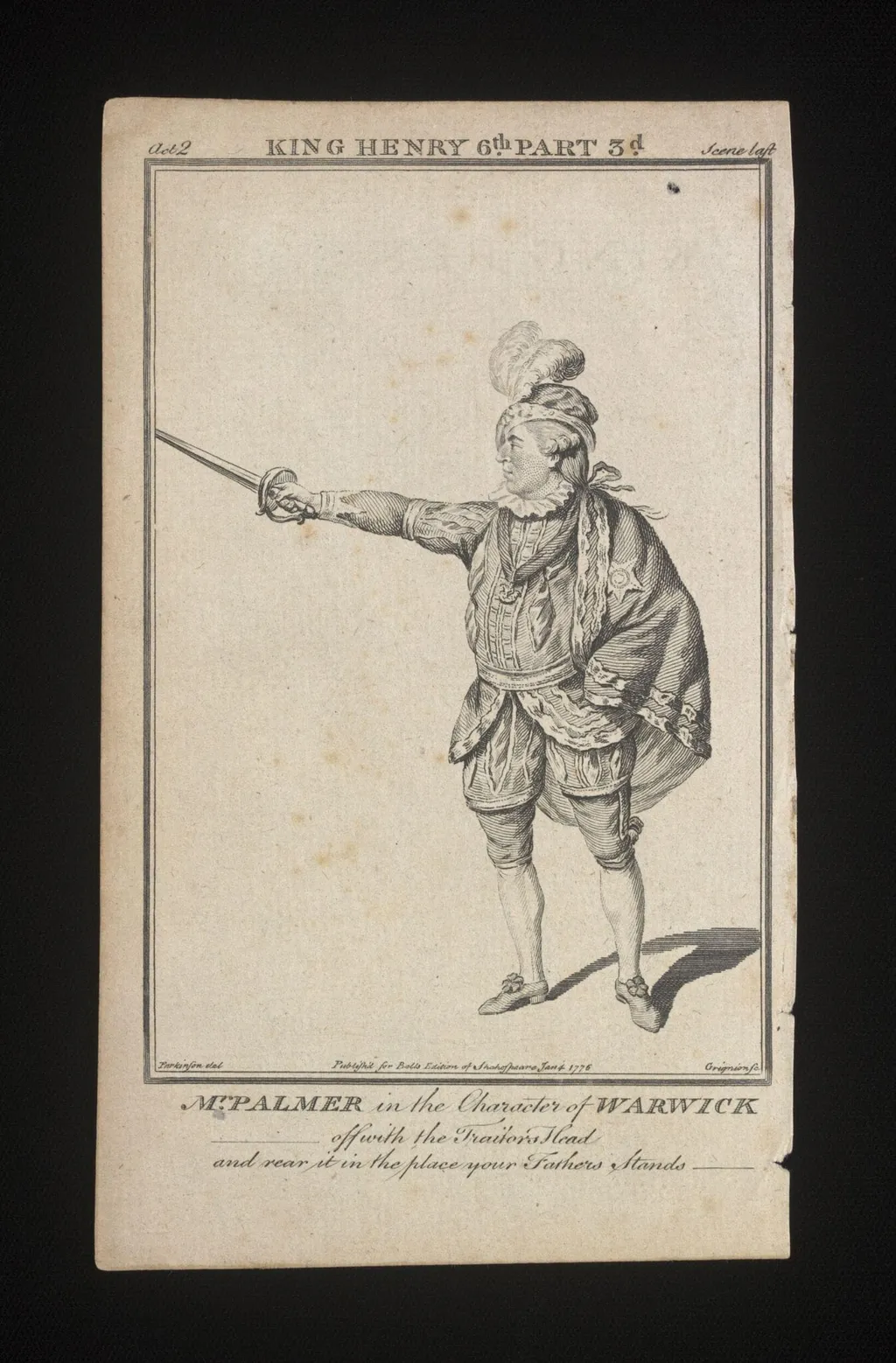 John Palmer Junior as the Earl of Warwick, by Charles Grignion, 4