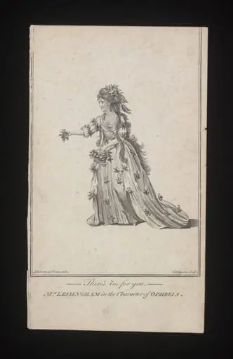 Mrs Lessingham in the character of Ophelia, by Charles Grignion