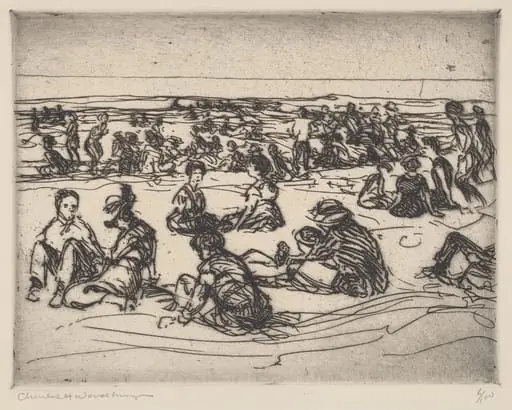 On the Beach, by Charles H. Woodbury