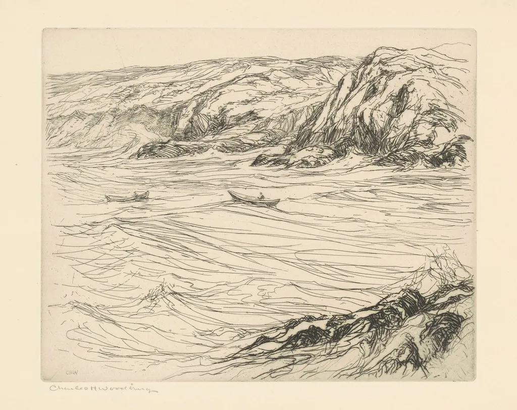 Sea Pasture, by Charles H. Woodbury, ink, 1936