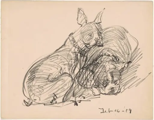 Two Dogs, by Charles H. Woodbury