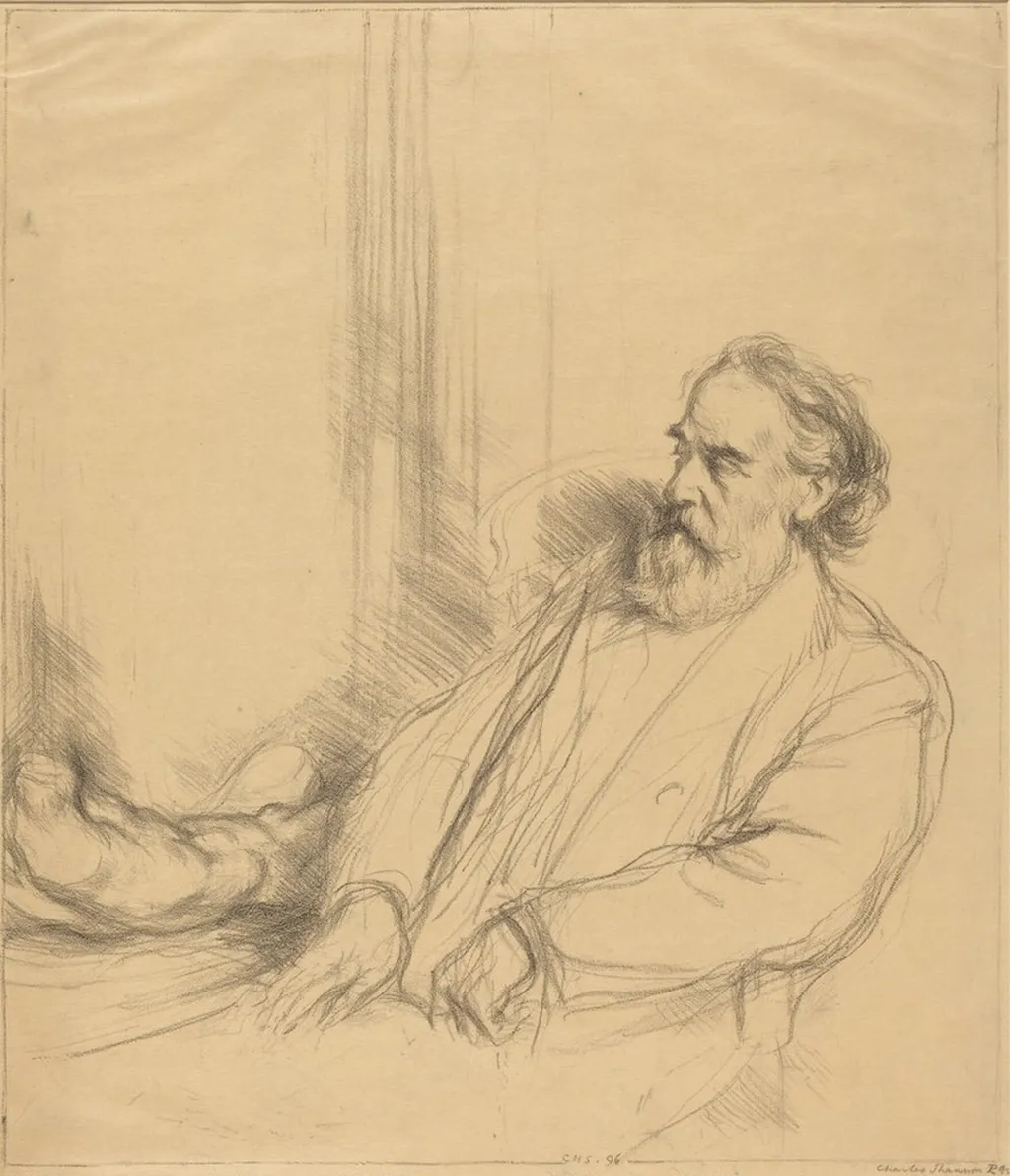 Alphonse Legros, by Charles Haslewood Shannon, ink, 1900